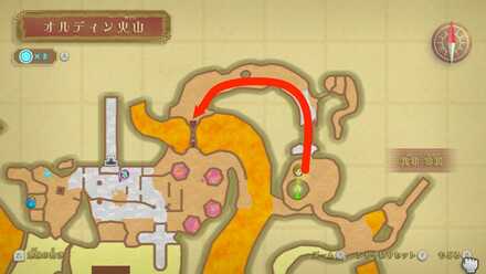 倒れたやぐらの場所