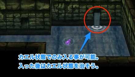 カエル状態で入れる