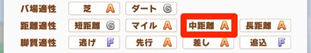 因子で中距離適正を上げるのが最優先