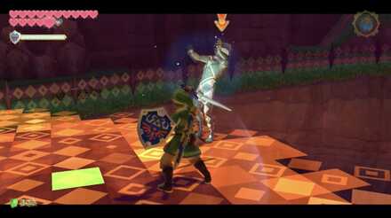 ステージの端まで追い詰める