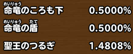 目玉装備排出確率の画像