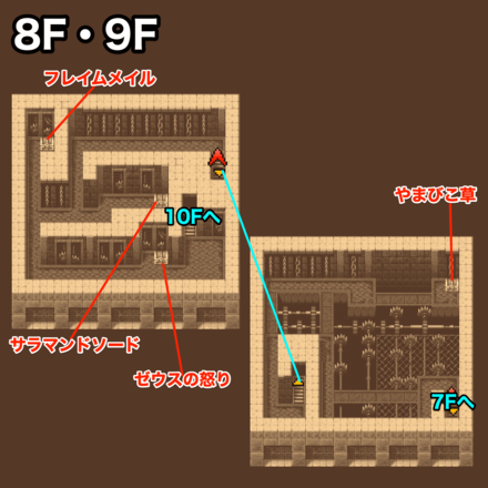 オーエンの塔8F〜9F：ピクセルマップ