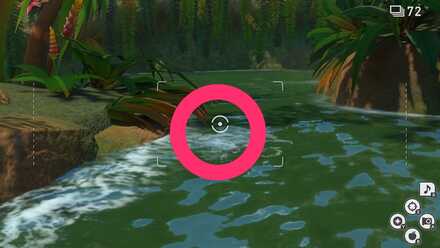 水面の揺らぎにイルミナオーブを投げる