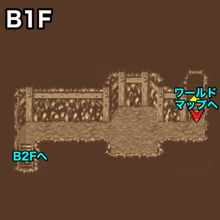 ドワーフの洞窟B1F：ピクセルマップ