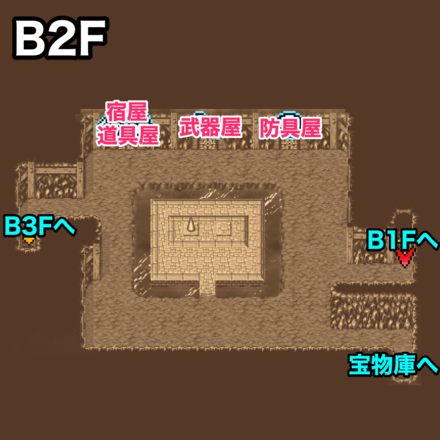 ドワーフの洞窟B2F：ピクセルマップ