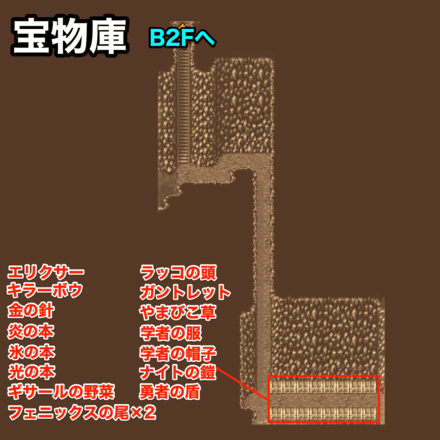 ドワーフの洞窟宝物庫：ピクセルマップ