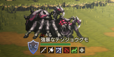 強暴なテンジョウグモ