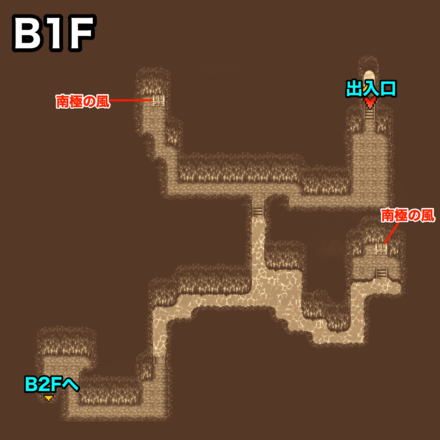 炎の洞窟B1F：ピクセルマップ