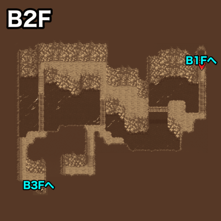 水の洞窟B2F：ピクセルマップ