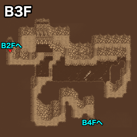 水の洞窟B3F：ピクセルマップ