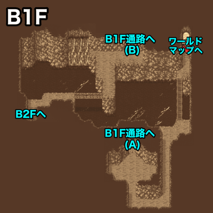 水の洞窟B1F：ピクセルマップ