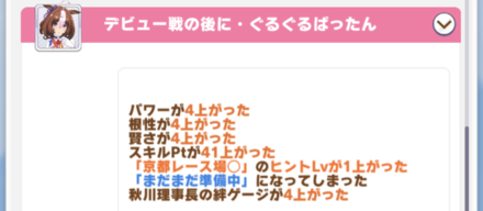 メイクデビュー後はレース出走を最小限にする