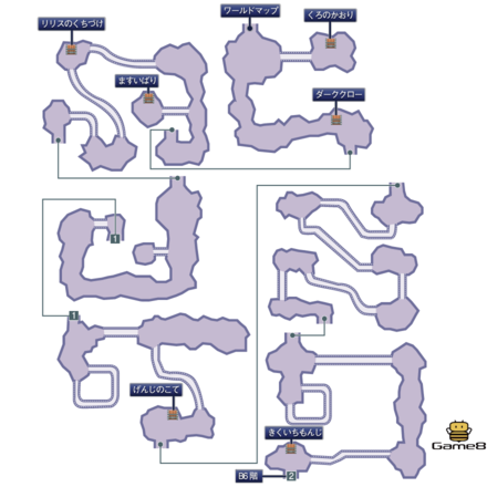 暗黒の洞窟：３D１マップ