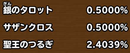 目玉装備排出確率の画像