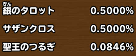 目玉装備排出確率の画像