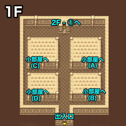 ゴールドルの館1F：ピクセルマップ
