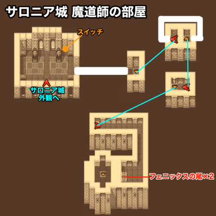 サロニア城魔道師の部屋：ピクセルマップ