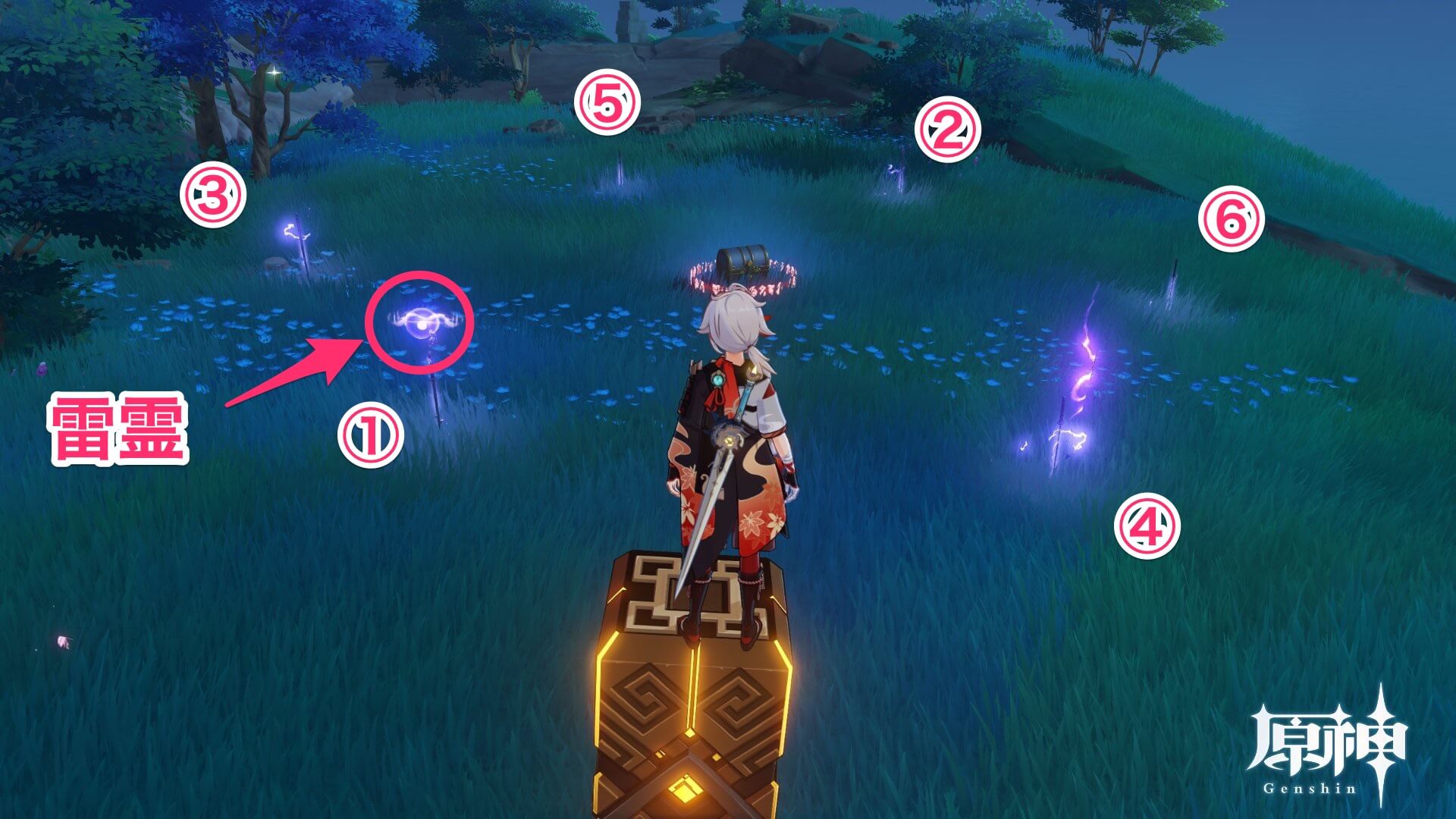 雷霊が動いた順番に触れる