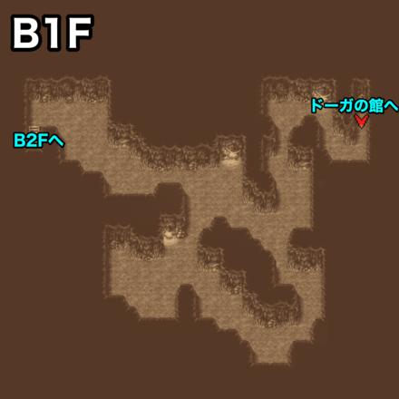 魔法陣の洞窟B1F：ピクセルマップ