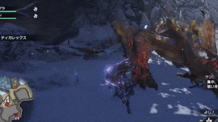 肉を食べるティガレックス