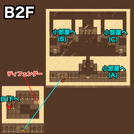 時の神殿B2F：ピクセルマップ