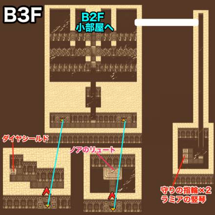 時の神殿B3F：ピクセルマップ