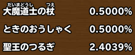 目玉装備排出確率の画像