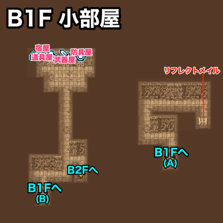 古代遺跡B1F小部屋：ピクセルマップ