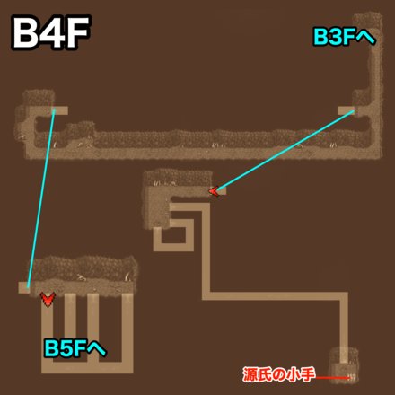 暗黒の洞窟B4F：ピクセルマップ