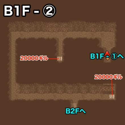 ドーガの洞窟B1F②：ピクセルマップ