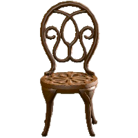 アイアンガーデンチェアのブラウンの画像