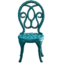 アイアンガーデンチェアのブルーの画像