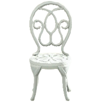 アイアンガーデンチェアのホワイトの画像