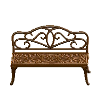 アイアンガーデンベンチのブラウンの画像