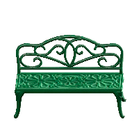 アイアンガーデンベンチのグリーンの画像