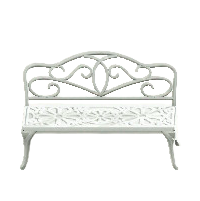 アイアンガーデンベンチのホワイトの画像