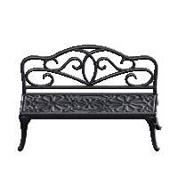 アイアンガーデンベンチのブラックの画像
