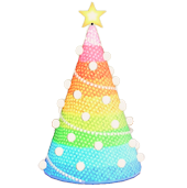 ツリーのイルミネーションのレインボーの画像