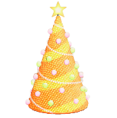 ツリーのイルミネーションのオレンジの画像