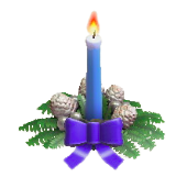 クリスマスキャンドルのブルーの画像