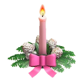 クリスマスキャンドルのピンクの画像