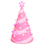 ツリーのイルミネーションのピンクの画像