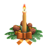 クリスマスキャンドルのゴールドの画像