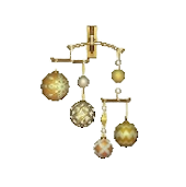 オーナメントのモビールのゴールドの画像