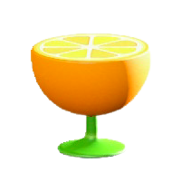 オレンジのサイドテーブルのオレンジの画像