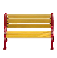 ガーデンベンチのレッドの画像