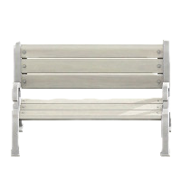 ガーデンベンチのホワイトの画像