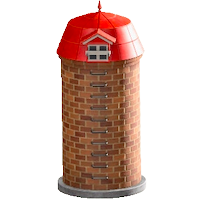 サイロの赤い屋根の画像