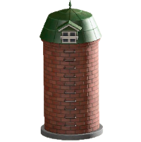 サイロの緑の屋根の画像