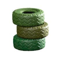 つまれたタイヤのグリーンの画像